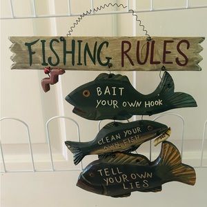 Fishing themed wall or door decor.
